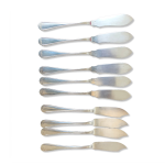 10 couteaux  poisson dpareills, mtal argent
