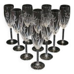 10 fltes a champagne en cristal d'arques modle fleury taill flampis