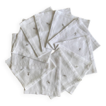 10 serviettes anciennes brodée50x54 cms main - lin - 10 serviettes anciennes brodée50x54 cms main - lin -