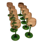 10 verres a vin blanc d alsace pieds vertsvluminarc france