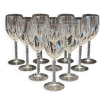 10 verres a vin cristal d'arques modle fleury taill flampis