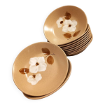 11 assiettes creuses en grs vintages