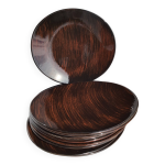 11 assiettes dessert ovales salins panama brosses
