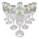 11 fltes  champagne luminarc motif palluy vintage