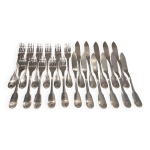 11 fourchettes 11 couteaux � poisson m�tal argent� christofle vendome