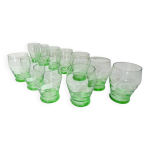 11 verres  eau en verre souffl vintage