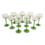 11 verres  vin d'alsace en cristal