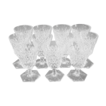 11 verres a vin en cristal taillé a pointe de diamant cristallerie de lorraine 11 verres a vin en cristal taillé a pointe de diamant cristallerie de lorraine