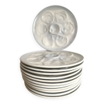 12 assiettes  huitres saint amand bleu ciel et blanc