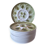 12 assiettes et un plat  hutres vintage moulin des loups orchies