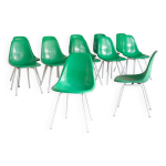 12 chaises dsx vintage fibre de verre charles et ray eames / herman miller 1960'