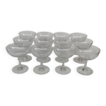 12 coupes  champagne en cristal de baccarat, modle richelieu.
