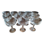 12 coupes à champagne en verre vintage pied galbé 12 coupes à champagne en verre vintage pied galbé