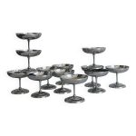 12 coupelles sur pied en inox