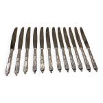 12 couteaux en mtal argent orfvre sfam manche russe