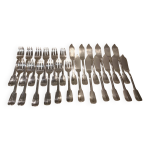 12 couverts à poisson 24p métal argenté orfèvre francia uni - plat 12 couverts à poisson 24p métal argenté orfèvre francia uni - plat