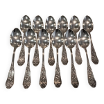 12 cuill�res � soupe m�tal argent� orf�vre ravinet denfert art nouveau