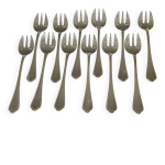 12 fourchettes � huitre d�cor spatours / filet en m�tal argent� - bel �tat