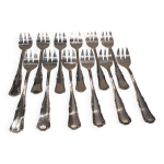 12 fourchettes � huitre m�tal argent� orf�vre ercuis valencay