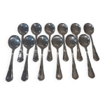 12 pelles à glace métal argenté orfèvre ercuis contours 13. 7cm 12 pelles à glace métal argenté orfèvre ercuis contours 13. 7cm