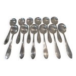 12 pelles  glace mtal argent orfvre ravinet denfert st art deco 14cm