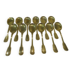 12 pelles à glace métal doré décor filets 14, 6cm 12 pelles à glace métal doré décor filets 14, 6cm