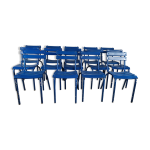 14 chaises bistrot mtal bleu