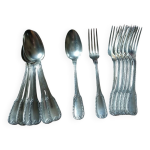 14 couverts anciens en m�tal argent�