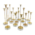 15 bougeoirs scandinaves en laiton et verre, gunnar ander, ystad metall
