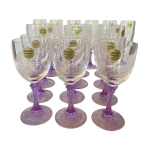 18 verres en cristal srie lilas vintage
