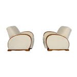 2 anciens fauteuils club art déco an 30 bois courbé tissu bouclette 2 anciens fauteuils club art déco an 30 bois courbé tissu bouclette
