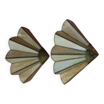2 appliques art déco en forme d éventail en pâte de verre nacré et laiton 2 appliques art déco en forme d éventail en pâte de verre nacré et laiton
