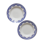 2 assiettes creuses en terre de fer modle  capri  digoin sarreguemines art deco