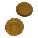 2 assiettes  dessert verre ambr clair - vintage