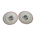 2 assiettes en fa�ence de gien mod�le savoie diam 24, 5 cm