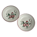 2 assiettes plates sarreguemines �pernay fa�ence vintage