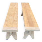 2 bancs de ferme r�nov�s en ch�ne du 20�me 200cm
