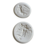 2 bas reliefs en biscuit de porcelaine royal copenhagen