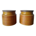 2 botes rondes vintage en cramique hornsea saffron