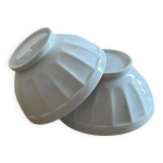 2 bols blancs  facettes