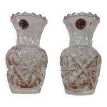 2 bougeoirs en en cristal d'arques