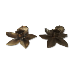 2 bougeoirs fleurs vintage en laiton signs nijhof holland