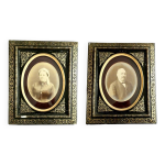 2 cadres photos antiques napoleon 3