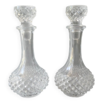2 carafes  vin, cristal d'arques, modle longchamp