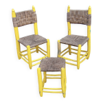 2 chaises + 1 tabouret de bergerie vintage