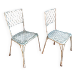 2 chaises bistrot vintage en mtal d'aluminium