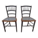 2 chaises cann�es en bois de qualit�