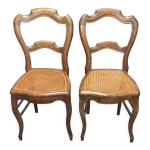 2 chaises canne louis philippe