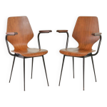2 chaises en contreplaqu� de style carlo ratti pour legni curvati ann�es 50
