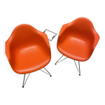 2 chaises orange vitra eames plastic re dar o 2 chaises orange vitra eames plastic re dar o